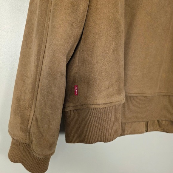 Levi's Mens XL Faux Suede Sherpa Collar Bomber Jacket Winter Coat - Picture 6 of 9